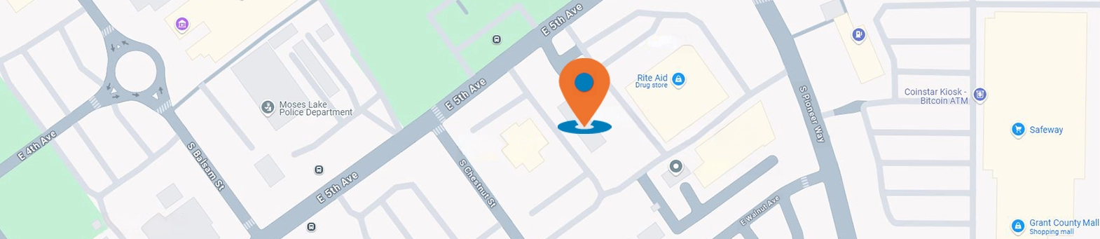 Map view of Solarity Credit Union branch in Moses Lake, Washington