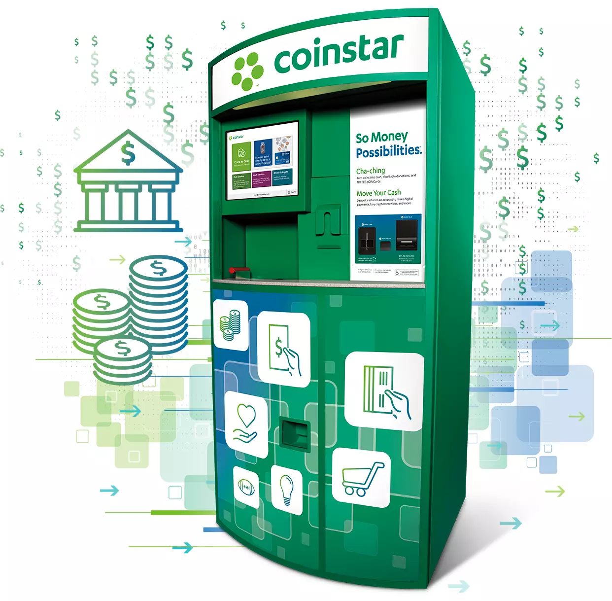 Coinstar coin sorter kiosk