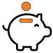 Orange piggybank icon