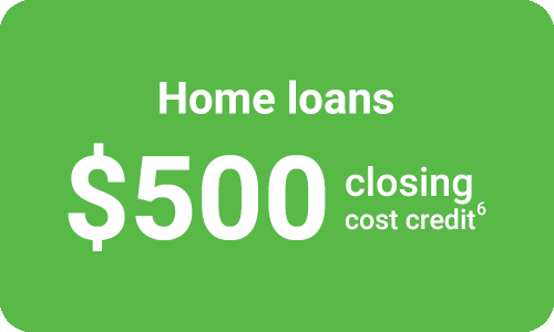Home loans $500 closing cost credit